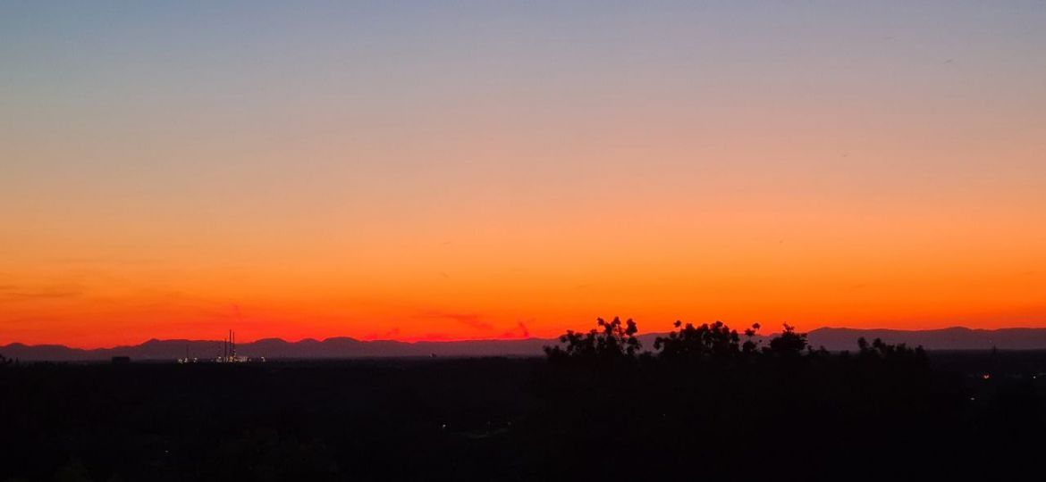 Sonnenuntergang von meinem Haus am Turmberg